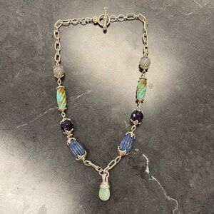 Whitney Kelly Multi-gemstone and .925 Mixed Necklace with Judith Ripka Pendant